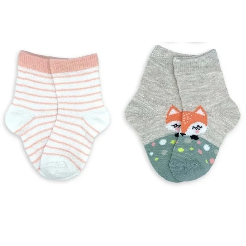Wonder Nation Girls Socks Size 18-36M Assorted 6-Pack Stretch Comfort Playwear